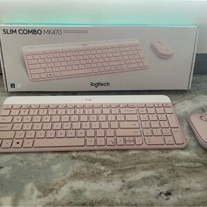 Logitech MK470 Slim Combo Wireless Keyboard and Mouse - Pink